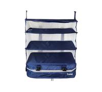 Grand Fusion Stow-N-Go Portable Hanging Travel Shelves, Packing Organizer for Luggage. Carry on Closet for Clothes. Expandable Packing Cube. Travel Essentials. Blue - XL