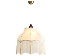 Grand Lustre de Ferme en Lin Beige de 45 cm - Suspension bohème pour Salle à Manger, îlot de Cuisine, Salon, Chambre à Coucher, Hall d'entrée