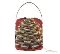 Grand Money - Borsa organizer per filati con albero di Natale, con fori, per uncinetto e accessori da viaggio