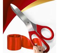 Grand Opening Kit - Forbici da taglio a nastro rosse da 40,6 cm e forbici da cerimonia con nastro rosso, per decorazioni e forniture per grandi idee