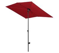 Grand patio Ombrellone da balcone con inclinazione a pressione, 6 costole, ombrellone da giardino, terrazzo, per prato, ponte, cortile, piscina, protezione UV 50+, 183 cm × 134 cm, rosso mattone