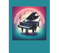 Grand Piano with a Rainbow MUSIC Theme Notebook: 8.5 x 11 Blank Wide Lined Journal - Great Gift for Music Lovers, Birthdays or School