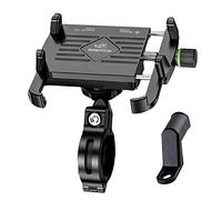 GRAND PITSTOP Bike Phone Mount Holder,Aluminum Motorcycle Phone Holder, Bicycle Handlebar Cell Phone Holder for iPhone 15 Pro Max/Plus, 14 Pro Max, S9, S10 and More 4.7" to 6.8" Smartphones