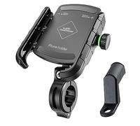 GRAND PITSTOP Motorcycle Phone Mount Aluminium Handlebar/Rear-View Mirror Bike Cellphone Holder Sturdy for Iphone Samsung Google Nokia 3.5-6.8 inch Other Smartphones (Black)