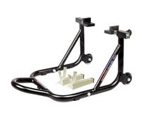 Grand Pitstop Universal Rear Paddock Stand for Bike Attached Skate Wheels with Swingarm Rest (Dismantable, Black)