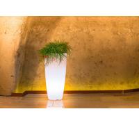 Grand Pot de fleurs rond Lumineux en résine moderne 30xh70/40xh90cm int/ext