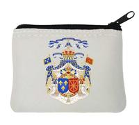Grand Royal - Portamonete in neoprene con stemma della Francia e della Navarra, 10 x 11 cm, colore: Bianco
