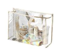 Grand Sac de Sport Transparent - Sac fourre-Tout in PVC | Sac de Sport résistant, Sac de Plage imperméable, Sac de Transport Pratique, Sac à linge léger, idéal pour Voyage, Gym, Shopping, Kaki