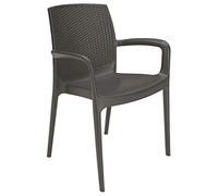 GRAND SOLEIL Boheme Greenpol poltrona impilabile, verde polimerico, moka, 55 x 59 x 84 cm