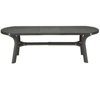 GRAND SOLEIL, Boheme Greenpol, tavolo ovale con prolunga in polimeri riciclati, dimensioni 230 x 90 x 30 cm, colore grigio antracite