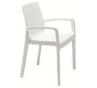 GRAND SOLEIL Grandsoleil upon Cream Higlopp poltrona impilabile, in policarbonato, bianco lucido, 51 x 58 x 82 cm