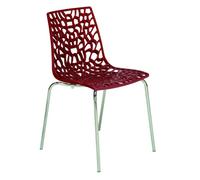 GRAND SOLEIL Grandsoleil Upon Groove Mite Sedia, 53 x 48 x 83 cm, Tinta Unita, Lucida, Bordeaux