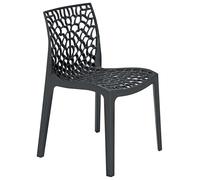 Sedia Gruvyer antracite lucida in polipropilene di altissima qualità , impilabile . Marchio Grandsoleil. 52x51x81 - nero polipropilene S6316Y