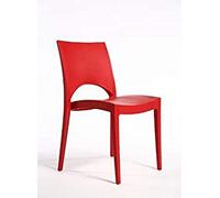 GRAND SOLEIL Grandsoleil Upon Paris Sedia impilabile, in Polipropilene, Rosso, 51 x 49 x 80 cm, Red