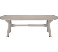 GRAND SOLEIL Green Boheme Pagoda Greenpol Tavolo Ovale con Allungamento, 180/230 x 90 cm, Juta, Polimerico, Marrone, 230 x 90 x 30 cm