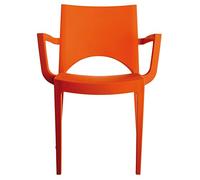 GRAND SOLEIL upon Paris poltrona impilabile, in polipropilene, arancione, 51 x 58 x 80 cm