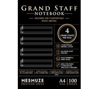 Grand Staff Notebook: 4 Grand Staves Per Page: A4 Piano Manuscript Paper with Numbered Pages & Table of Contents | Designed for Comfortable Music Writing | 100 Pages (50 Sheets)