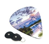 Grand Teton National Park Pletri per chitarra stampata, 6 pezzi, plettro per chitarra acustica elettrica, per basso, chitarre acustiche, ukulele, sottili, medi, spesse, 0,46 mm