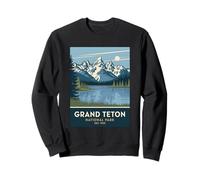 Grand Teton National Park Vintage Campeggio Escursionismo Uomo Donna Felpa