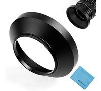 grandangolare paraluce, Fotover universale paraluce in metallo con centro Pinch copriobiettivo per Canon Nikon Sony Pentax Olympus Fuji fotocamera + panno di pulizia in microfibra