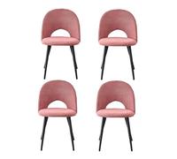 GrandCA HOME Set di 4 Sedie da Pranzo, Moderne Sedie da Cucina Imbottite con Gambe in Metallo, Adatte a Sale da Pranzo, Soggiorni e Camere da Letto - Rosa