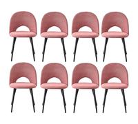 GrandCA HOME Set di 8 Sedie da Pranzo, Moderne Sedie da Cucina Imbottite con Gambe in Metallo, Adatte a Sale da Pranzo, Soggiorni e Camere da Letto - Rosa