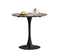 GrandCA HOME Tavolo da pranzo rotondo moderno, nero, 80 cm, rotondo, adatto per 2-4 persone, adatto per cucina, soggiorno, sala da pranzo, nero