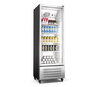 GrandCooler - Frigorifero per bevande | 270 L | Illuminazione a LED | Con rotelle | 4 ripiani
