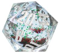 Grande 54mm D20 Neve Globe - Argento Inchiostro Con Colorato Fiocchi di Neve