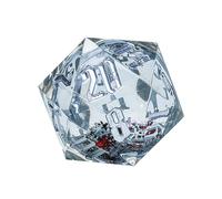 Grande 54mm D20 Palla di Neve - Argento Inchiostro Con Colorato Fiocco