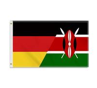 Grande 90 × 150 cm bandiera Kenya Germania, grande striscione dell'amicizia tedesca keniota 150D, resistente, stampa laterale Doube, decorazione con occhielli in ottone, grande Kenya