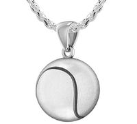 Grande 925 Argento Sterling 3D Palla da Tennis Ciondolo Collana, 18.5mm