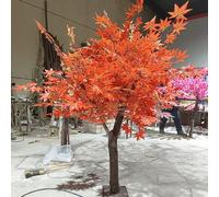 Grande Acero Rosso Artificiale, Foglie Rosse di Seta di Alta qualità, inodore e Anti-Insetti: Ideale Come Decorazione di Alta qualità for uffici, ristoranti e Cortili.(1.5mx1.5m)