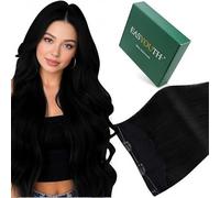 【Grande Affare】Easyouth Filo en Extensions Capelli Umani Extension 18 Pollice 80g Colore Nero Fish Line Extensions Human Hair