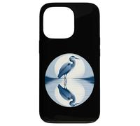 Grande airone blu a specchio in acqua design Custodia per iPhone 13 Pro
