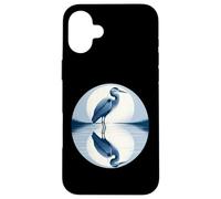 Grande airone blu a specchio in acqua design Custodia per iPhone 16 Plus