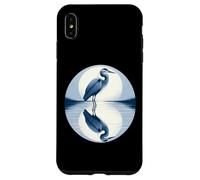 Grande airone blu a specchio in acqua design Custodia per iPhone XS Max