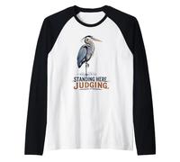 Grande Airone Blu in Piedi Qui a Giudicare Maglia con Maniche Raglan