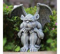 Grande Alato Grigio Drago Resina Mitico Mostro Animale Ornament Figurine Garden Statua Luck Gargoyle Scultura Per Patio (Color : Monster 1)