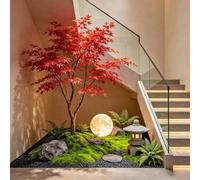 Grande albero artificiale, acero rosso realistico, interno ed esterno | Albero artificiale grande con tronco realistico e foglie in tessuto per casa giardino paesaggi(H 2m/78.7in)