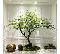 Grande albero artificiale con tronco e foglie in tessuto per casa giardino | Albero artificiale con foglie in tessuto tronco realistico muschio per casa negozio giardino(1.8 x 1.8m/70.8 x 70.8in)