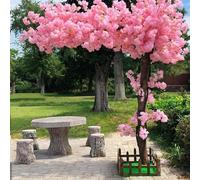 Grande albero di ciliegio artificiale rosa chiaro, denso, fatto a mano, vintage, per interni ed esterni, matrimoni e feste, 180 x 150 cm, perfetto accessorio decorativo