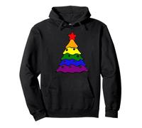 Grande Albero di Natale Arcobaleno Gay Felpa con Cappuccio