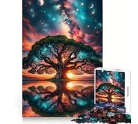 Grande albero nello spazio Puzzle da 1000 pezzi per adolescenti Allenamento mentale Rilassante Divertimento Taglio uniforme Pensiero natalizio (38x52cm)