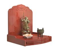 Grande altare di Buddha marrone con mensola, tavolo da meditazione Feng Shui cinese per statue, mobili decorativi per la casa e spazi spirituali, perfetto per decorazioni zen e pratiche di