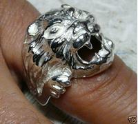grande ANELLO con TESTA di LEONE ARGENTO 925 MILLESIMI