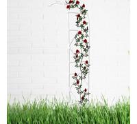 Grande Arche De Jardin Demi-Latérale - Arco da giardino in metallo, per piante rampicanti, resistente alle intemperie, decorazione da giardino, 1,8 x 2,4 m, colore: bianco