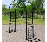 Grande arco da matrimonio, elegante pergolato in metallo con base, forte e stabile, per rose, piante rampicanti, frutta, viti, decorazioni per esterni, 220 x 40 x 230 cm, nero-A, 260 x 40 x 230 cm