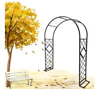 Grande arco di supporto per rose in metallo per esterni, altezza 2,3 m/2,7 m, per piante rampicanti, rose e viti (colore: nero, dimensioni: L 8,5 x H 2,3 m)