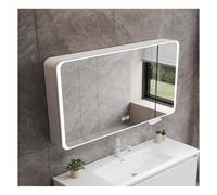 Grande armadietto con specchio LED bianco con design Smart Touch anti-appannamento, ampio spazio di archiviazione, ideale per il bagno e molteplici scenari 100 cm/39,3 pollici